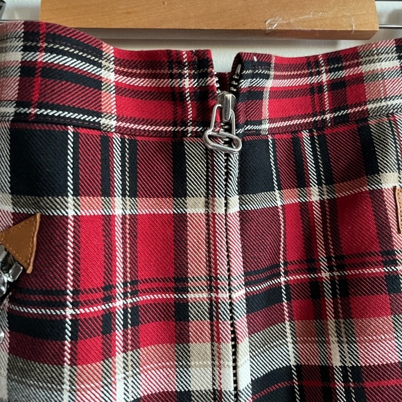Rag & Bone - Leah Skirt - Red Multi -Plaid Zippered Mini Skirt Size 2 - Picture 6 of 13
